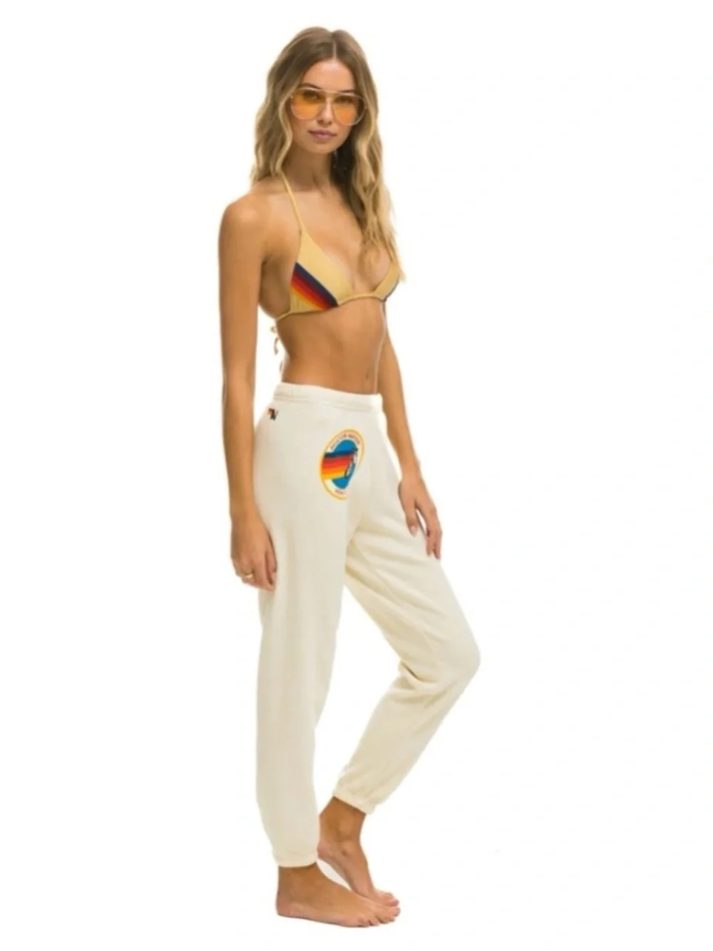 Aviator Nation Venice Sweatpants in Vintage White Size S - Picture 3 of 11